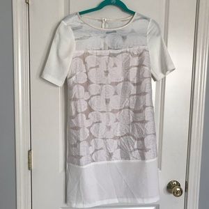 Cream dress with roses